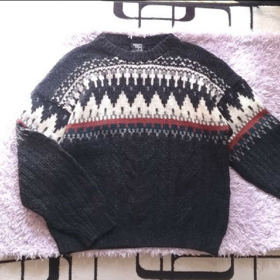 海外USED】ノルディックセーター/フェアアイルニット/アラン/XL 海外USED】ノルディックセーター/フェアアイルニット/アラン/XL