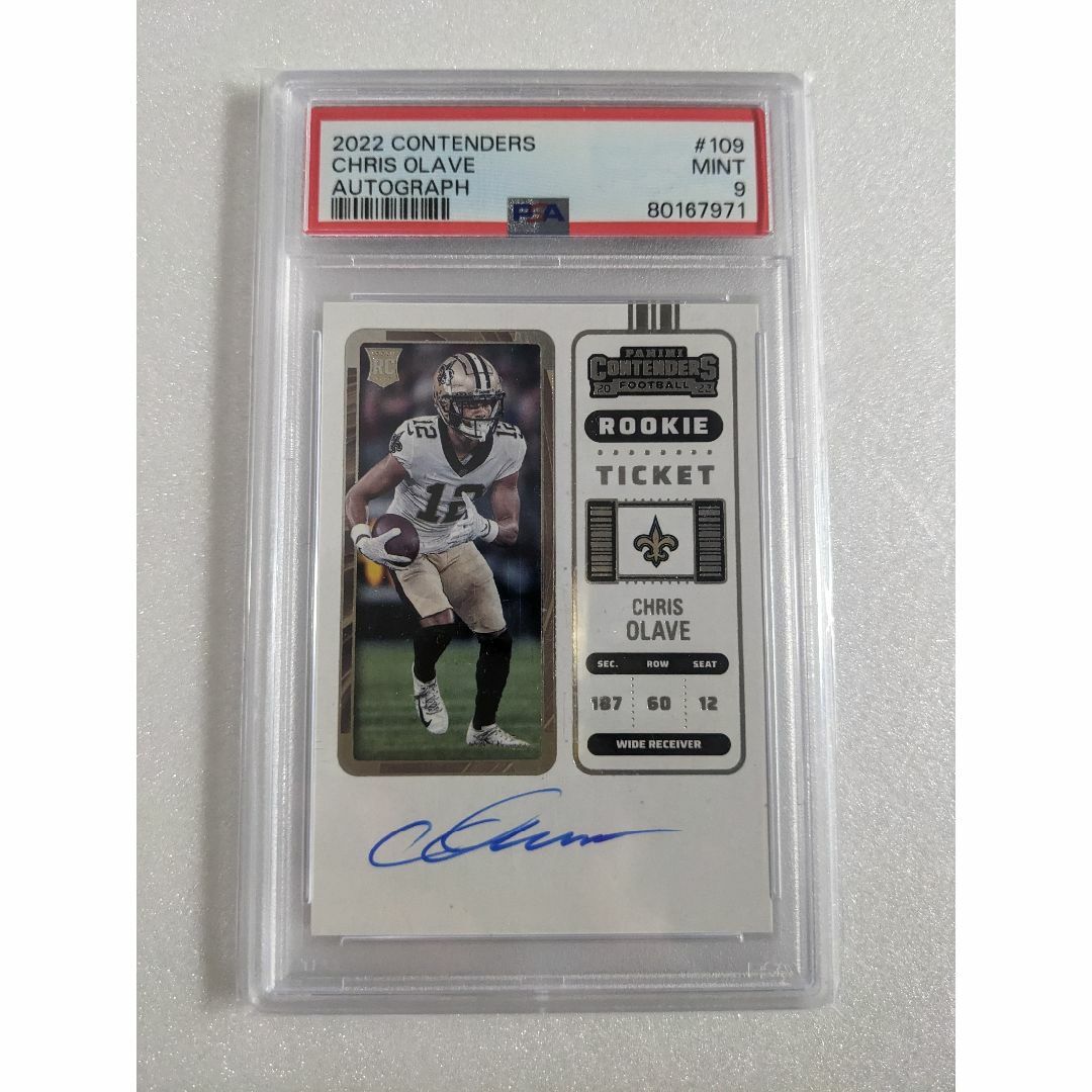 直筆サインカード  Panini Chris Olave PSA 9