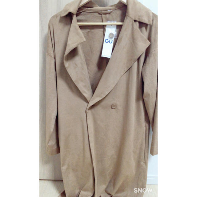 GU(ジーユー)のフェイクスウェードコート レディースのジャケット/アウター(ロングコート)の商品写真