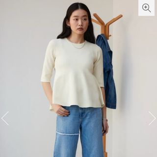 アズールバイマウジー(AZUL by moussy)のアズールバイマウジー  ５分袖ニットトップス(カットソー(長袖/七分))