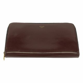 セリーヌ(CELINE)のCELINE / セリーヌ | フィービー期 パテントレザー ラウンドジップ ウォレット 財布 | ボルドー/ブラック | レディース(財布)