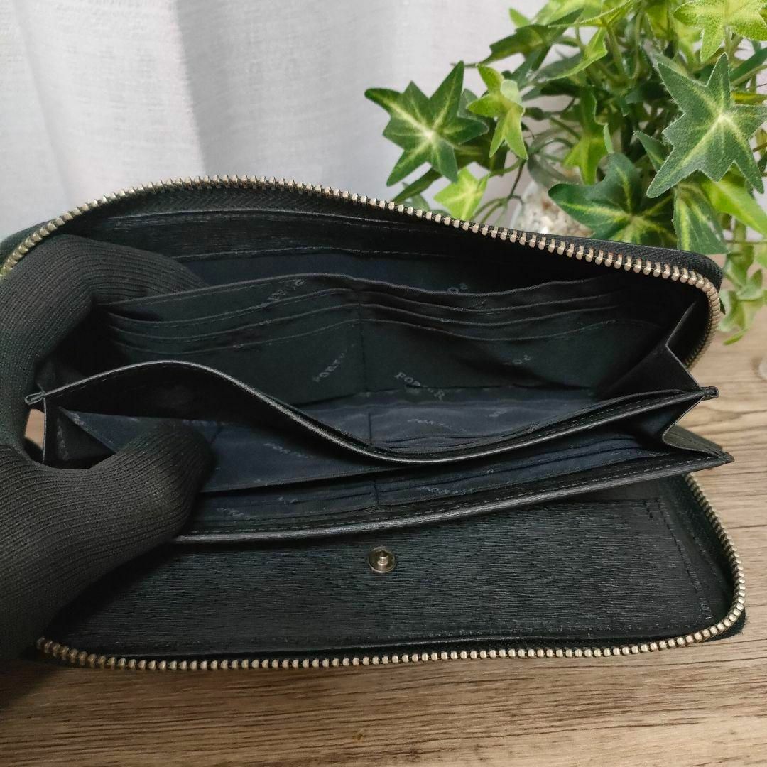 PORTER - ポーター 長財布 ブラック ラウンド カレント レザー PORTER - ポーター 長財布 ブラック ラウンド カレント レザー