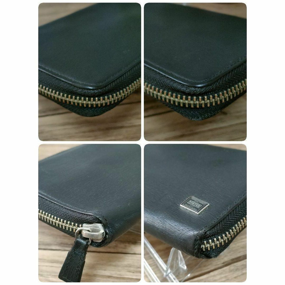 PORTER - ポーター 長財布 ブラック ラウンド カレント レザー PORTER - ポーター 長財布 ブラック ラウンド カレント レザー