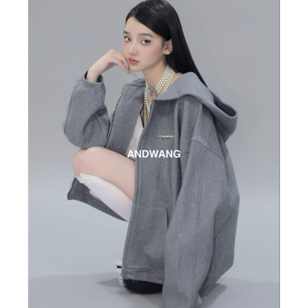 新品タグ付★andwang アンドワン Kirakira zip up パーカー 新品タグ付★andwang アンドワン Kirakira zip up パーカー