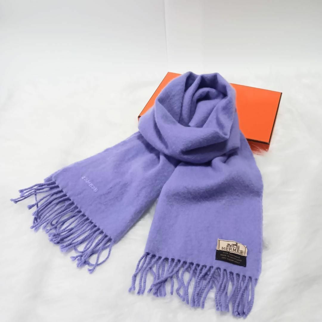 HERMES エルメス カシミヤ100% フリンジ マフラー HERMES エルメス カシミヤ100% フリンジ マフラー