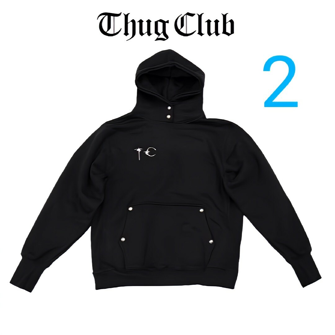 新品】Thug Club Armor Hoodie パーカー ブラック 2 新品】Thug Club Armor Hoodie パーカー ブラック 2