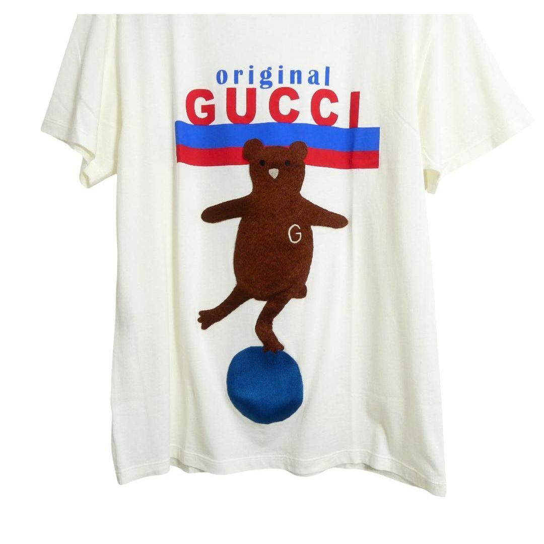 美品 GUCCI くま 玉乗り ワッペン 半袖 Tシャツ BearTEE 美品 GUCCI くま 玉乗り ワッペン 半袖 Tシャツ BearTEE