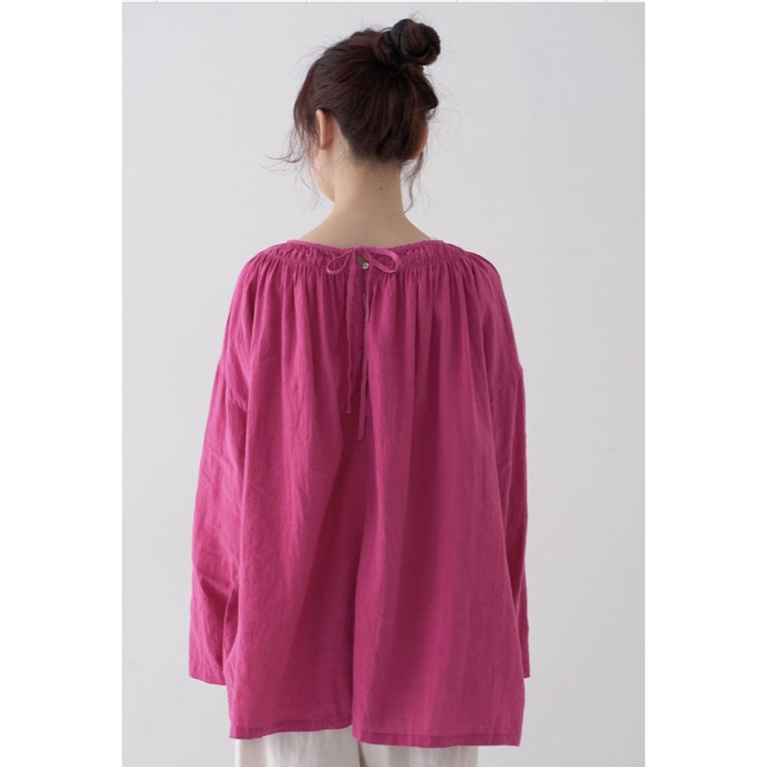 nest Robe 【UpcycleLino】近江晒しメニーギャザースモック nest Robe 【UpcycleLino】近江晒しメニーギャザースモック