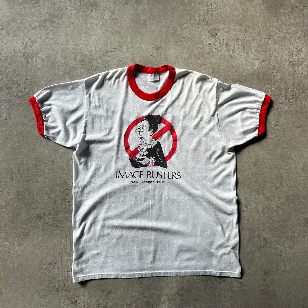 VINTAGE - 80s stedman ステッドマン リンガーtシャツ USA製 ホワイト XL