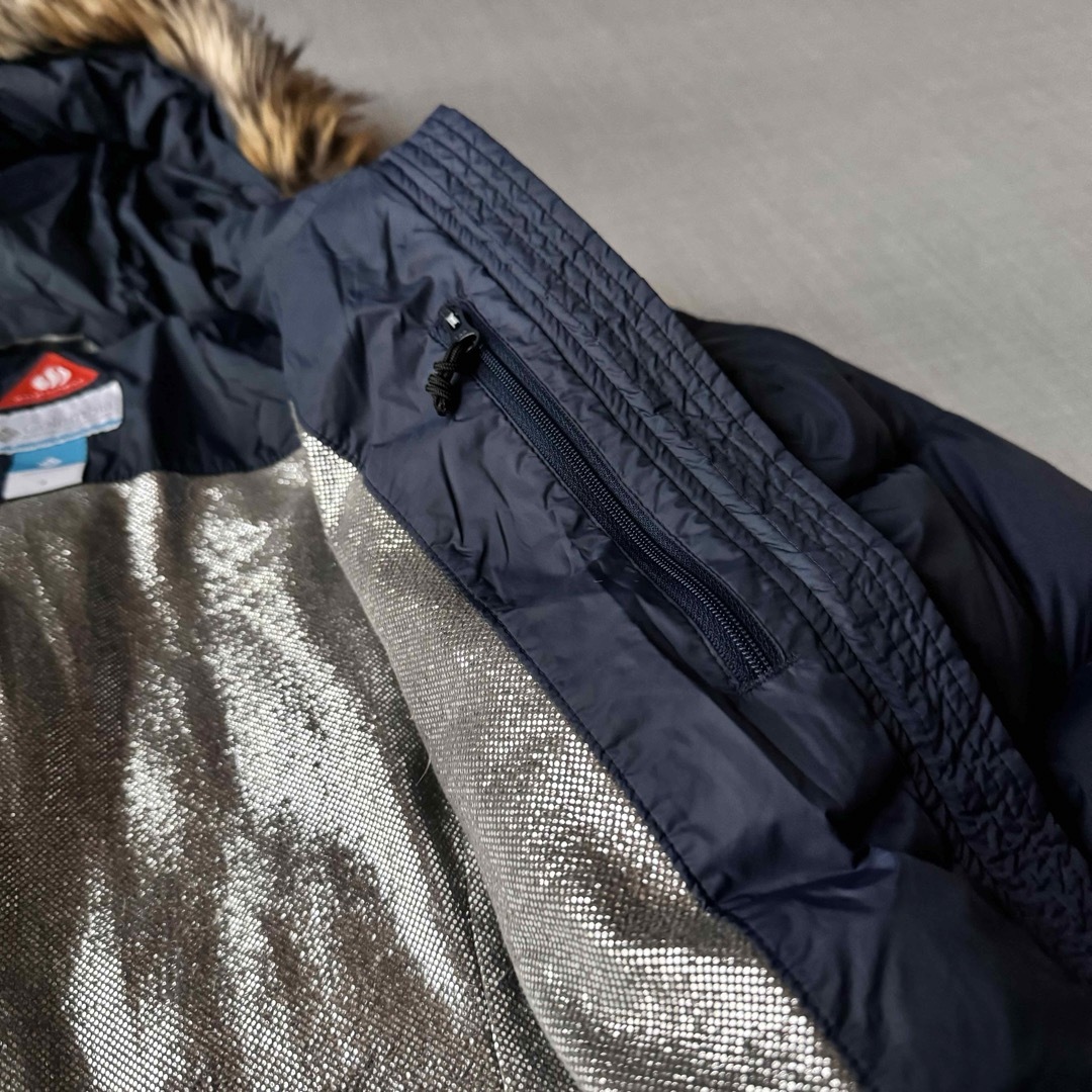 Columbia - 美品 Columbia オムニヒート ダウンコート ネイビー Columbia - 美品 Columbia オムニヒート ダウンコート ネイビー