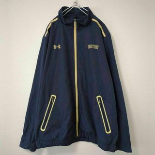 アンダーアーマー(UNDER ARMOUR)のアンダーアーマー ナイロンジャケット 刺繍ロゴ シンプル ネイビー スポーツ(ナイロンジャケット)