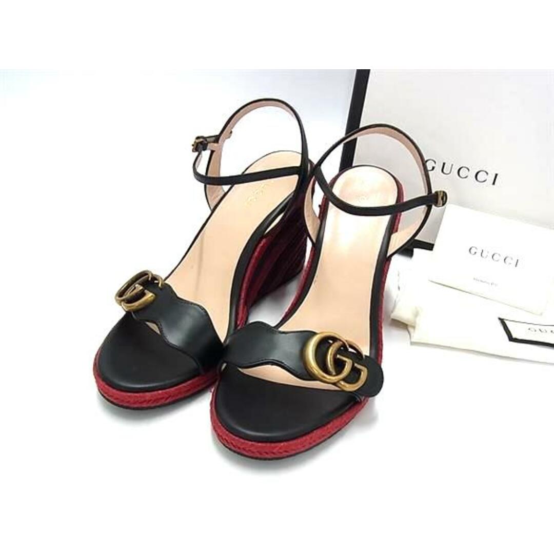 GUCCI☆ラバー ウェッジソール サンダル☆GGロゴ☆黒☆36 - サンダル GUCCI☆ラバー ウェッジソール サンダル☆GGロゴ☆黒☆36 - サンダル