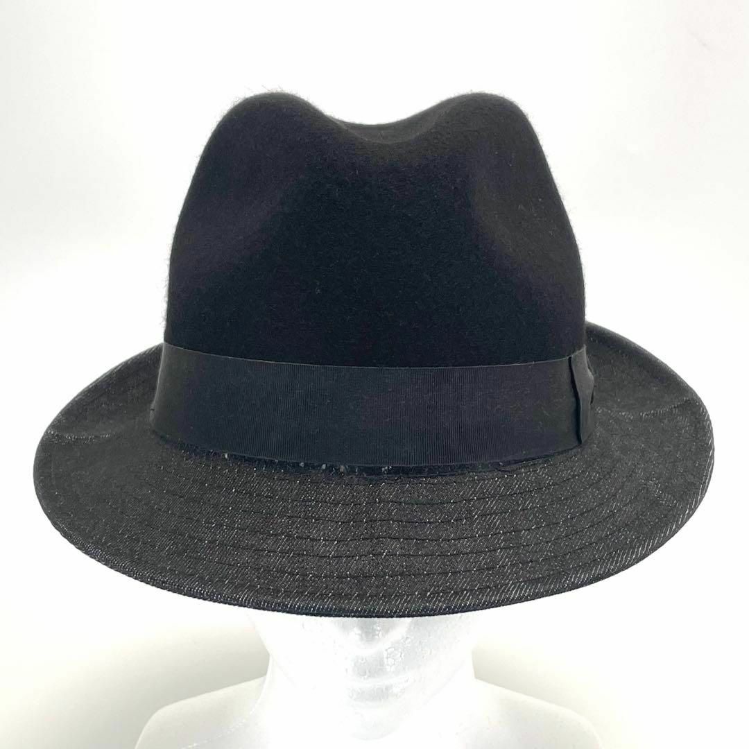 Borsalino ボルサリーノ18.57 ハット 帽子 中折れ ブラック 黒 Borsalino ボルサリーノ18.57 ハット 帽子 中折れ ブラック 黒