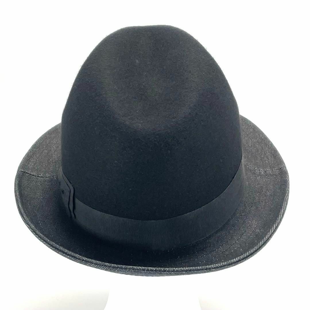 Borsalino ボルサリーノ18.57 ハット 帽子 中折れ ブラック 黒 Borsalino ボルサリーノ18.57 ハット 帽子 中折れ ブラック 黒