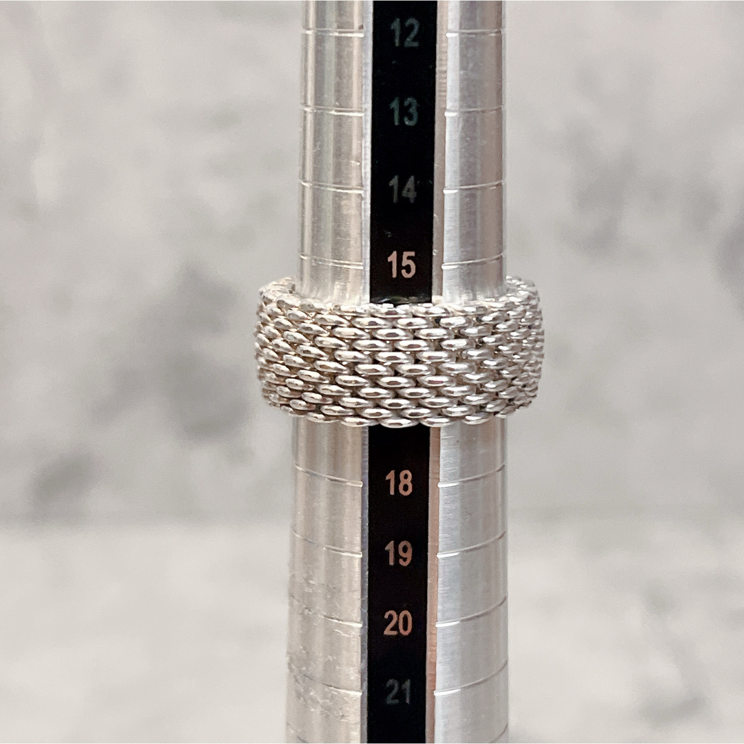 美品 Tiffany ティファニー サマセット メッシュ リング 17号 美品 Tiffany ティファニー サマセット メッシュ リング 17号