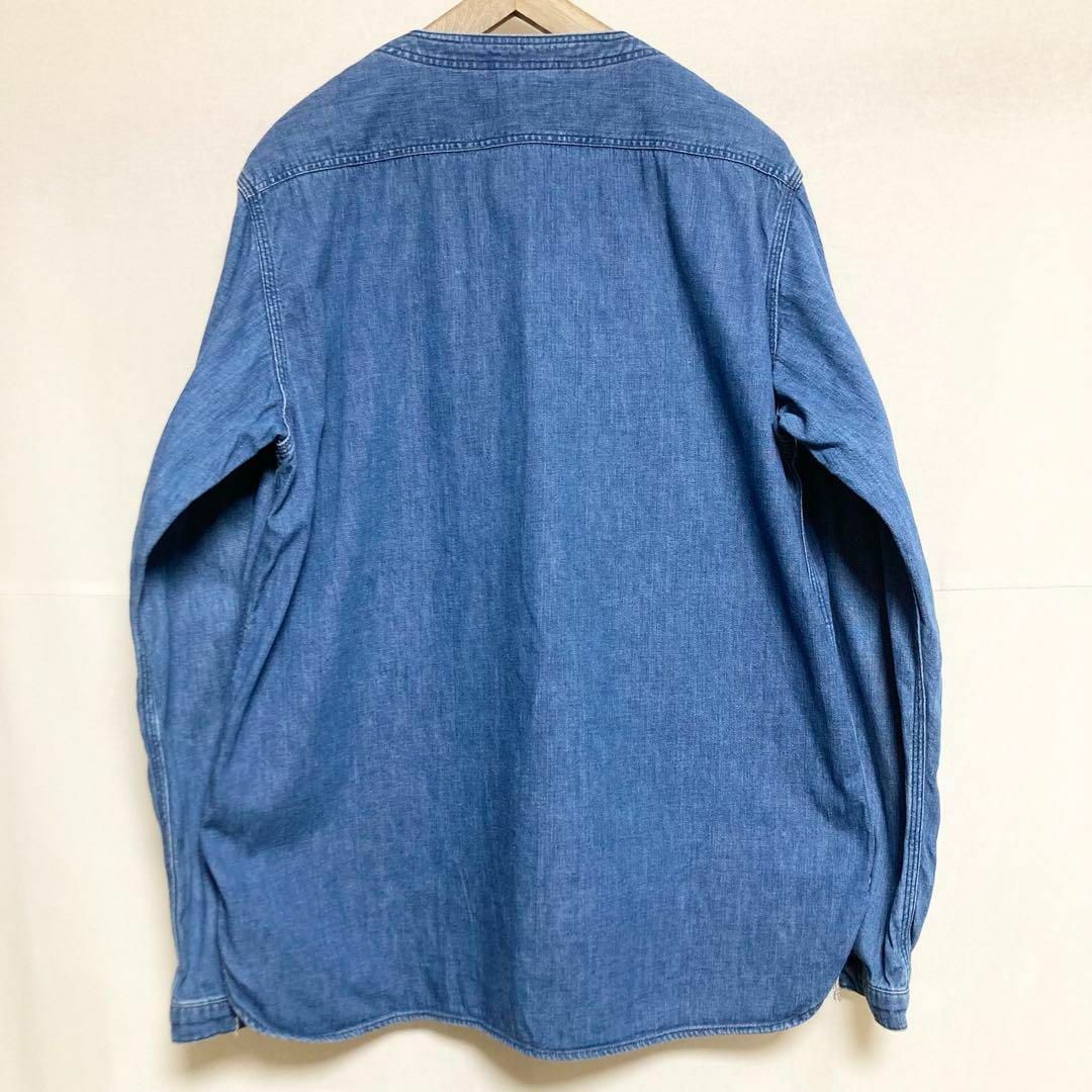 有名な高級ブランド ⚫︎サイズ3！orslow ノーカラーデニムシャツ トップス