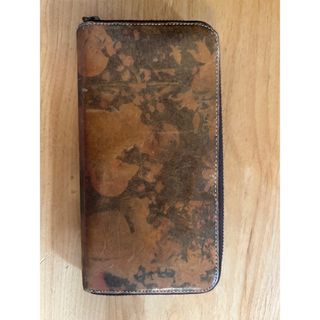 ヒラメキ(HIRAMEKI.)のレザー長財布 ブラウン シンプルデザイン　ヒラメキ　hiramaki　ヌメ革(財布)
