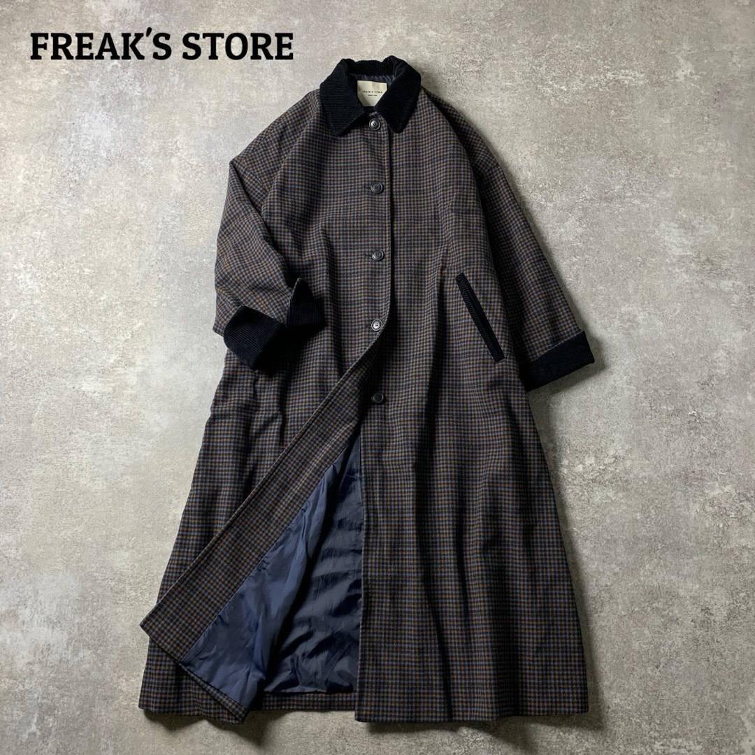フリークスストア】FREAK'S STORE ロングコート チェック アウター フリークスストア】FREAK'S STORE ロングコート チェック アウター