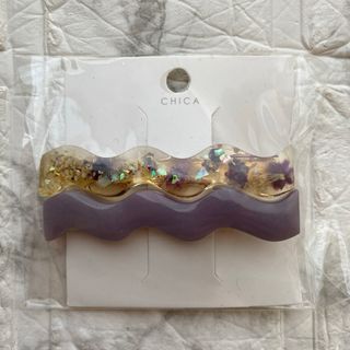 スリーコインズ(3COINS)の新品 未使用《3COINS》フラワーナミナミクリップ ヘアピン 紫 パープル(バレッタ/ヘアクリップ)