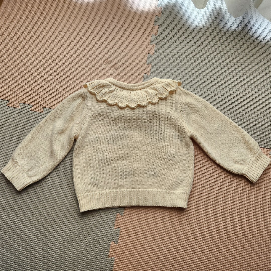 SHEIN(シーイン)のSHEIN 花刺繍付きカーディガン　eqbaby 12-18M キッズ/ベビー/マタニティのベビー服(~85cm)(カーディガン/ボレロ)の商品写真