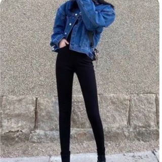 ハイウエストバッククロス　ストレッチスキニーパンツ(スキニーパンツ)