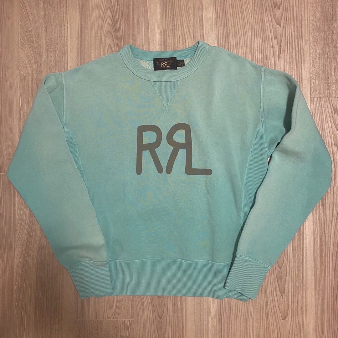 美品 RRL ダブルアールエル スウェット ロゴ 水色 ティファニー 美品 RRL ダブルアールエル スウェット ロゴ 水色 ティファニー
