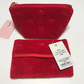 FEILER - ラブラリープリティカラー リボン刺繍 ポーチと FEILER - ラブラリープリティカラー リボン刺繍 ポーチと