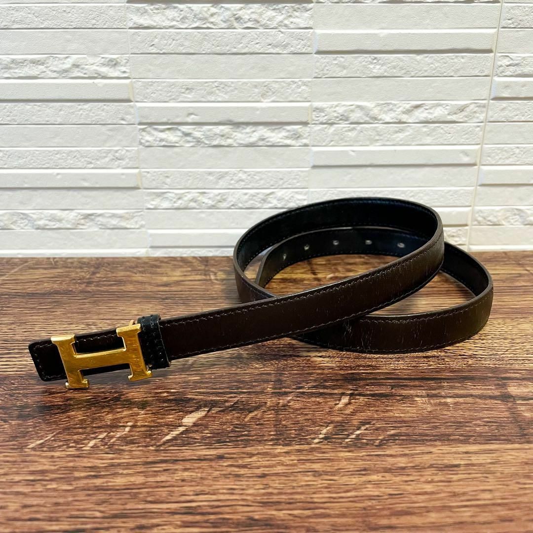 エルメス レザー コンスタンス ベルト H バックル ゴールド金具 黒 エルメス レザー コンスタンス ベルト H バックル ゴールド金具 黒