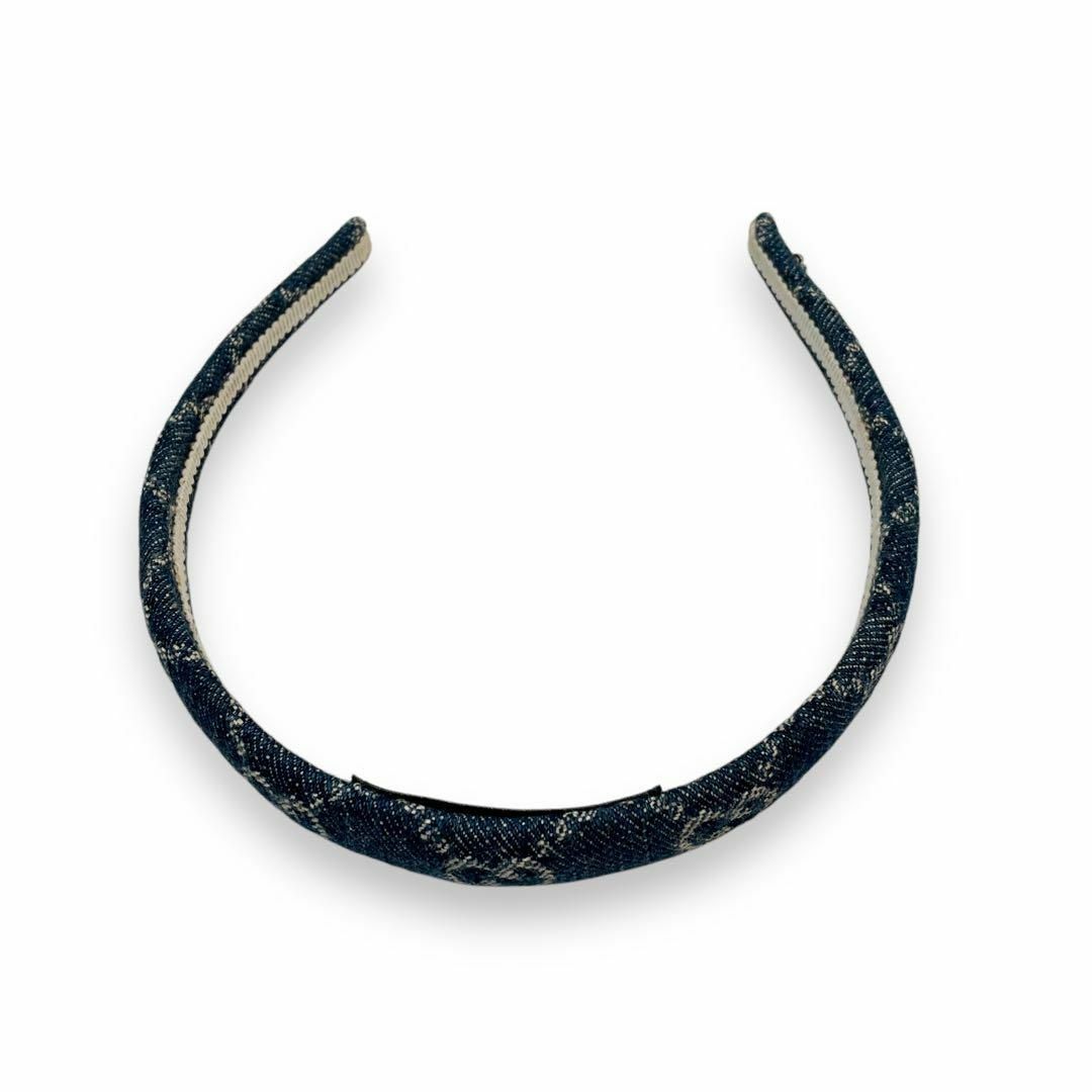 極美品 グッチ GG デニム カチューシャ ヘア アクセサリー 極美品 グッチ GG デニム カチューシャ ヘア アクセサリー