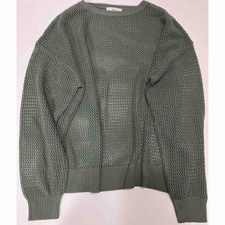 ウィゴー(WEGO)のメッシュニット　カーキ(ニット/セーター)