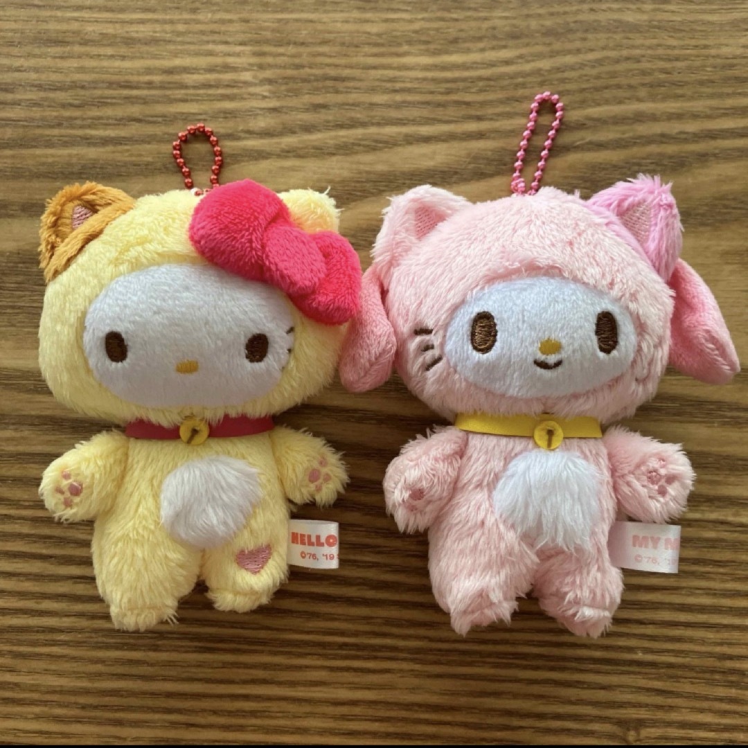 サンリオ ハッピーキャット ぬいぐるみ チェーン セット エンタメ/ホビーのおもちゃ/ぬいぐるみ(ぬいぐるみ)の商品写真