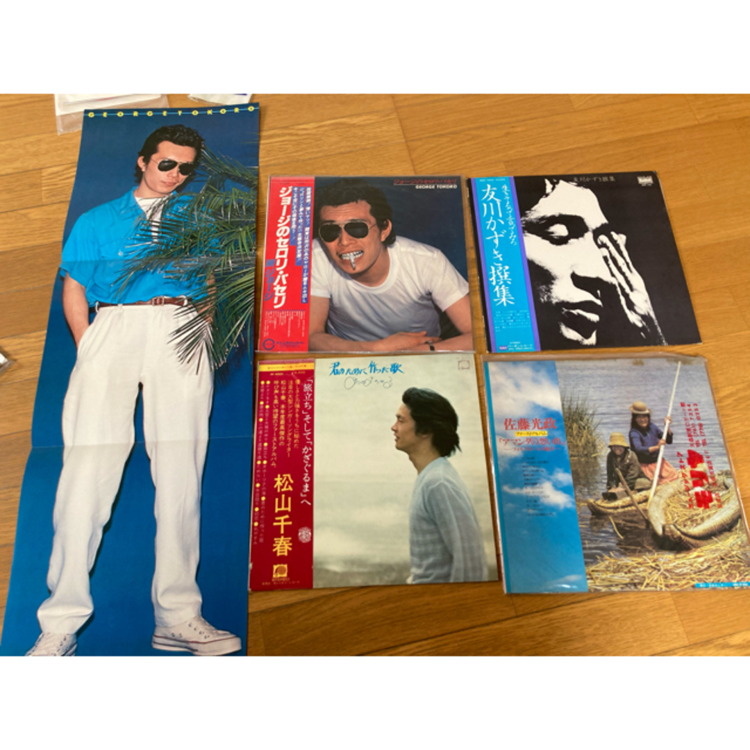 訳あってお買い得!30~80%OFF 帯付きポスター付き 4枚セットレコードLP 所ジョージ 友川かずき撰集 松山千春 ポップス+ロック(邦楽)