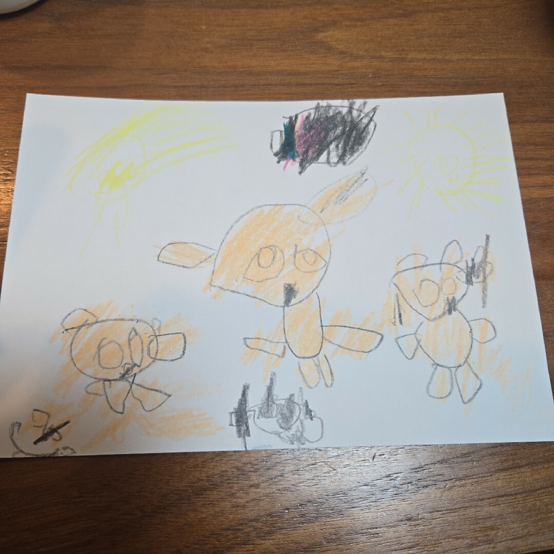 子供が描いた絵 動物の絵 子供が書いた絵 ハンドメイドのインテリア/家具(アート/写真)の商品写真
