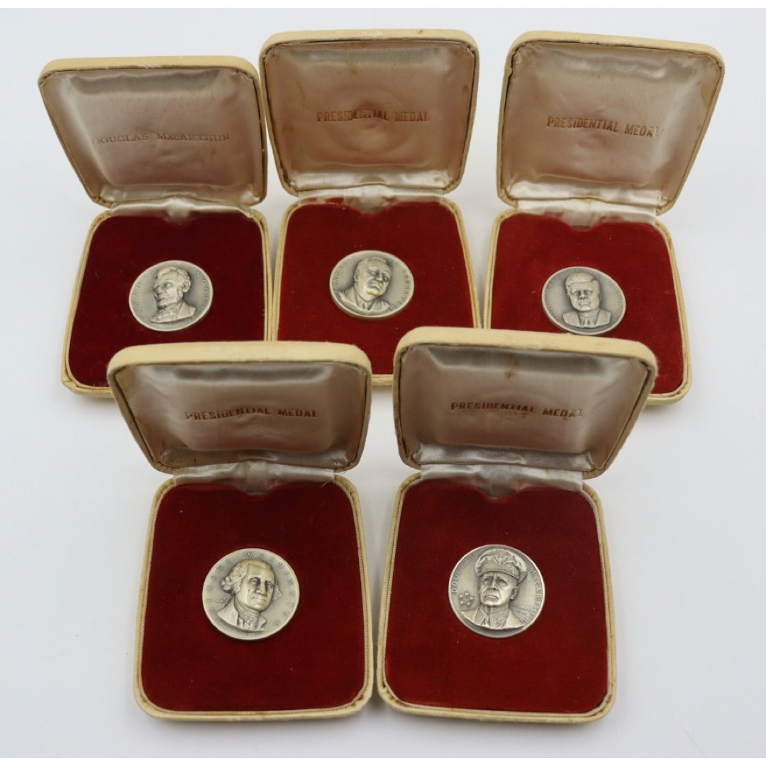 純銀製(999 PURE SILVER) 純銀メダル 5点セット 記念メダル 金属工芸 純銀製(999 PURE SILVER) 純銀メダル 5点セット 記念メダル 金属工芸