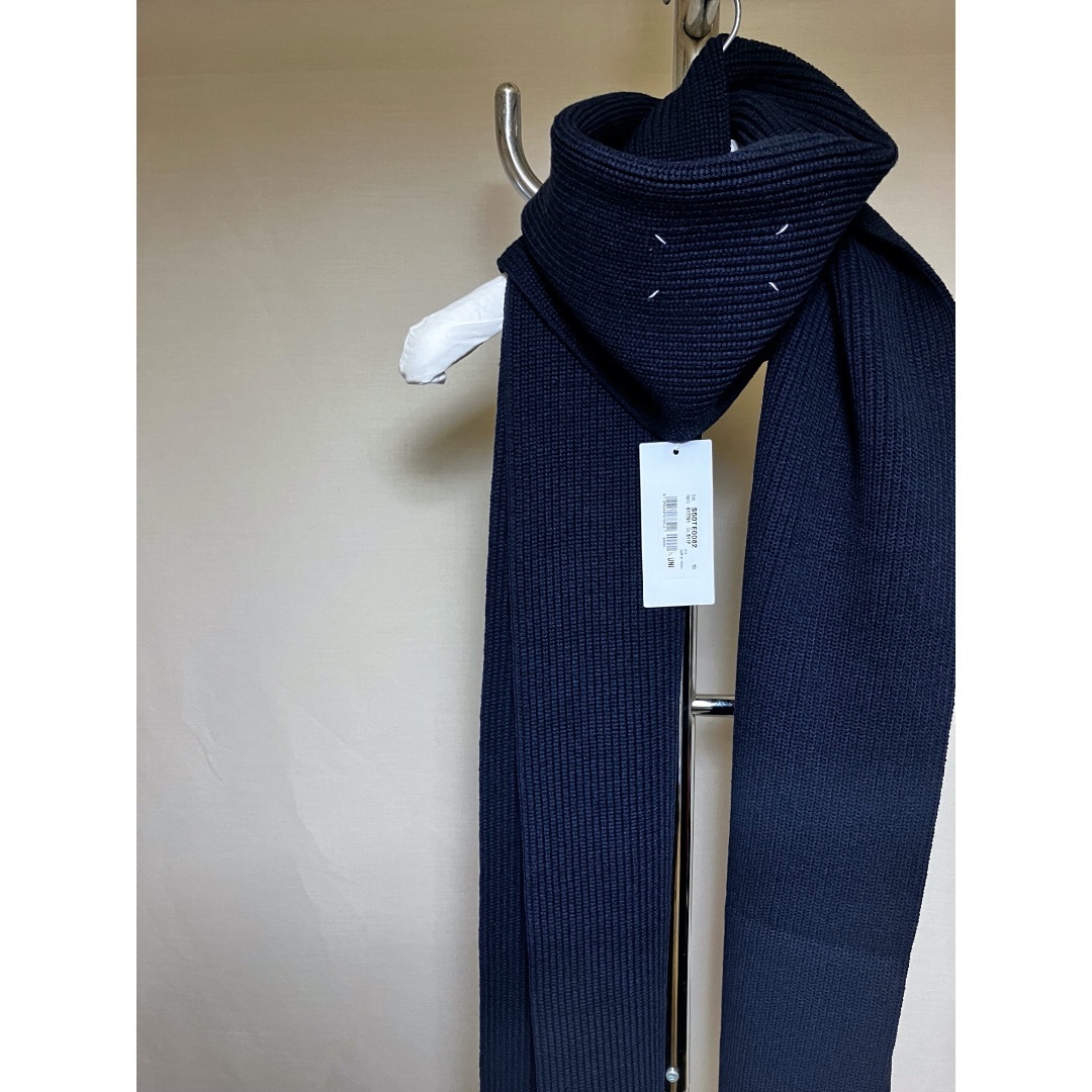 新品 マルジェラ 21aw ドライバーズニットマフラー 紺 720 新品 マルジェラ 21aw ドライバーズニットマフラー 紺 720