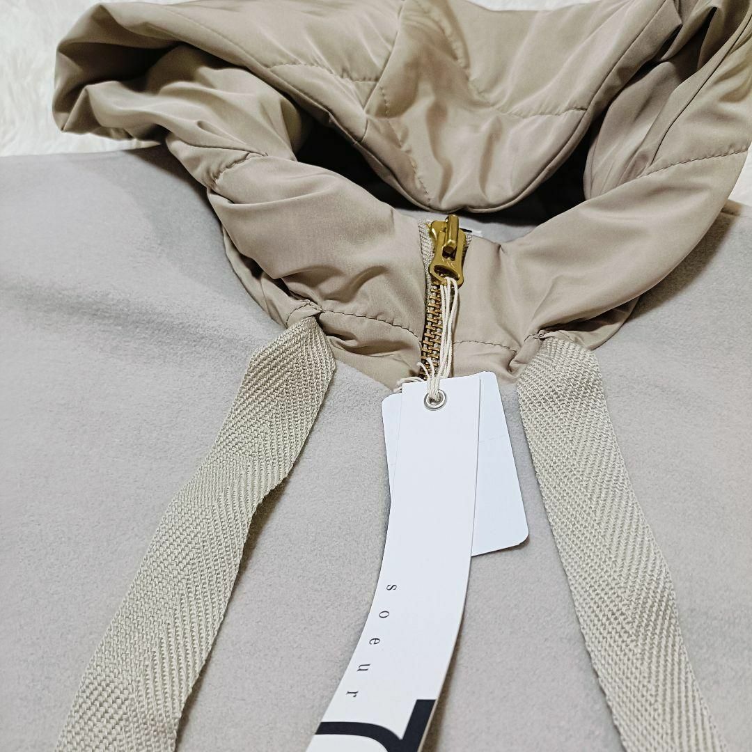 新品 soeur7 ヤマダヤ フード付き 異素材 アウター コート 新品 soeur7 ヤマダヤ フード付き 異素材 アウター コート