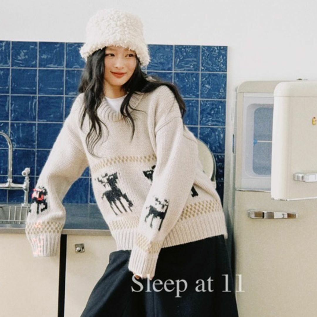 IENA - Sleep at 11 ウール ヘビーウェイト オーバーニット ローゲージ