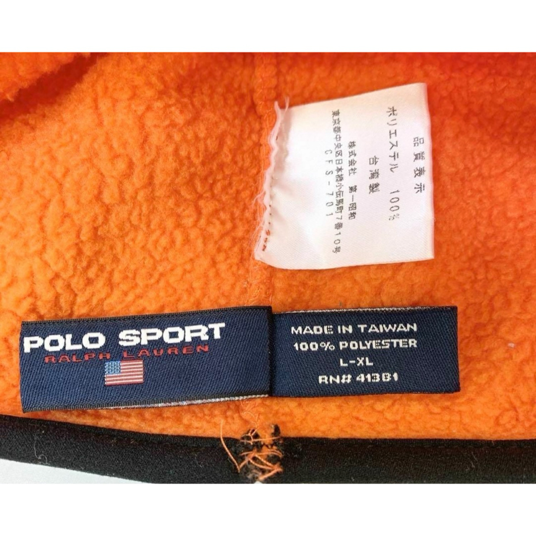 POLO RALPH LAUREN - 90s polo sport フリースCAP orange🧡の POLO RALPH LAUREN - 90s polo sport フリースCAP orange🧡の