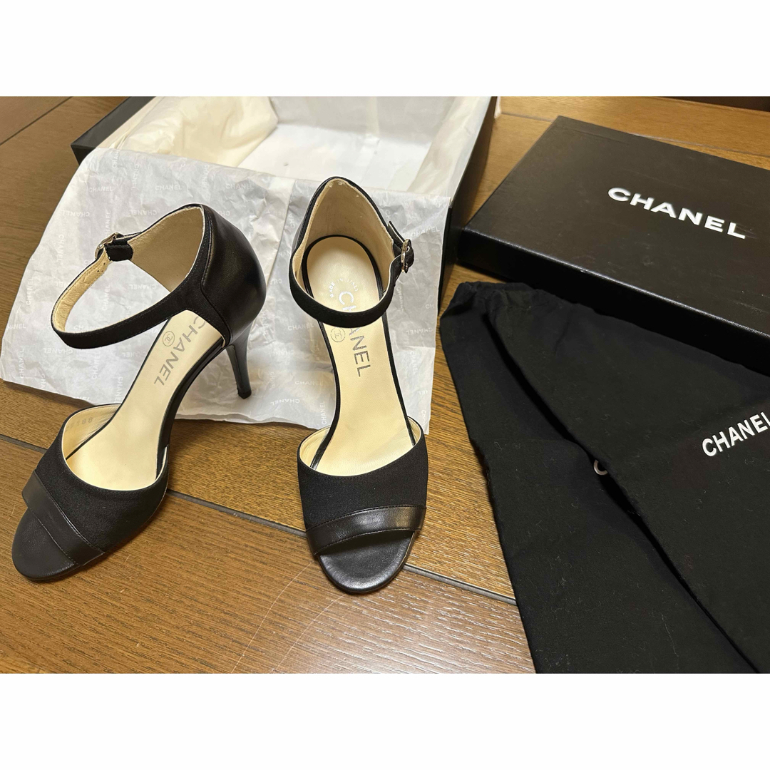 シャネルCHANEL パンプス36 オープントゥ夏 シャネルCHANEL パンプス36 オープントゥ夏