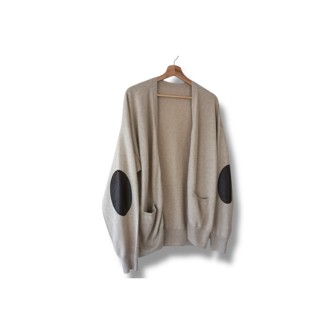 cash&barba キャッシュ&バルバ カシミアエルボーパッチカーディガン cash&barba キャッシュ&バルバ カシミアエルボーパッチカーディガン