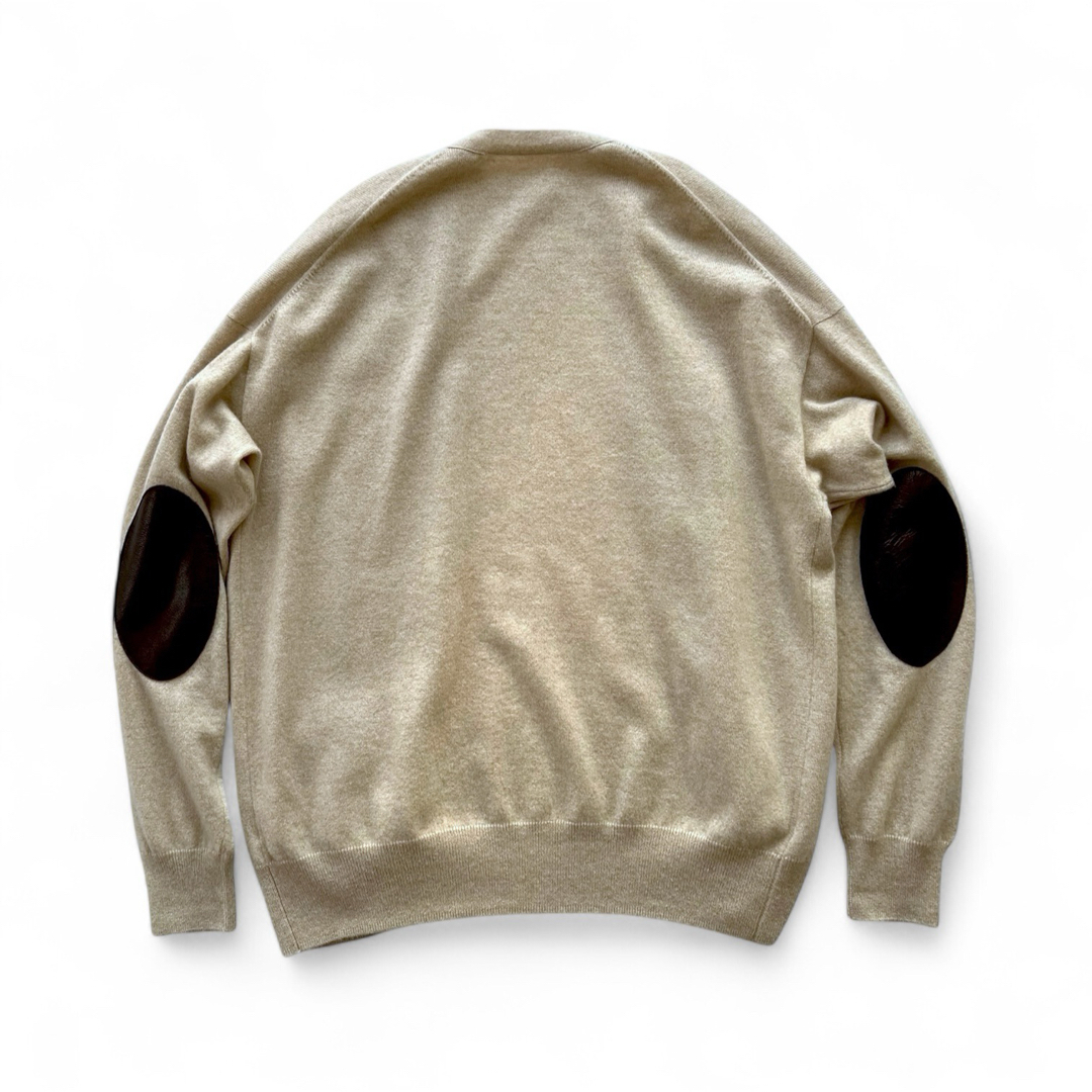cash&barba キャッシュ&バルバ カシミアエルボーパッチカーディガン cash&barba キャッシュ&バルバ カシミアエルボーパッチカーディガン
