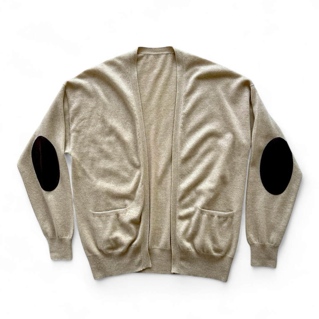 cash&barba キャッシュ&バルバ カシミアエルボーパッチカーディガン cash&barba キャッシュ&バルバ カシミアエルボーパッチカーディガン