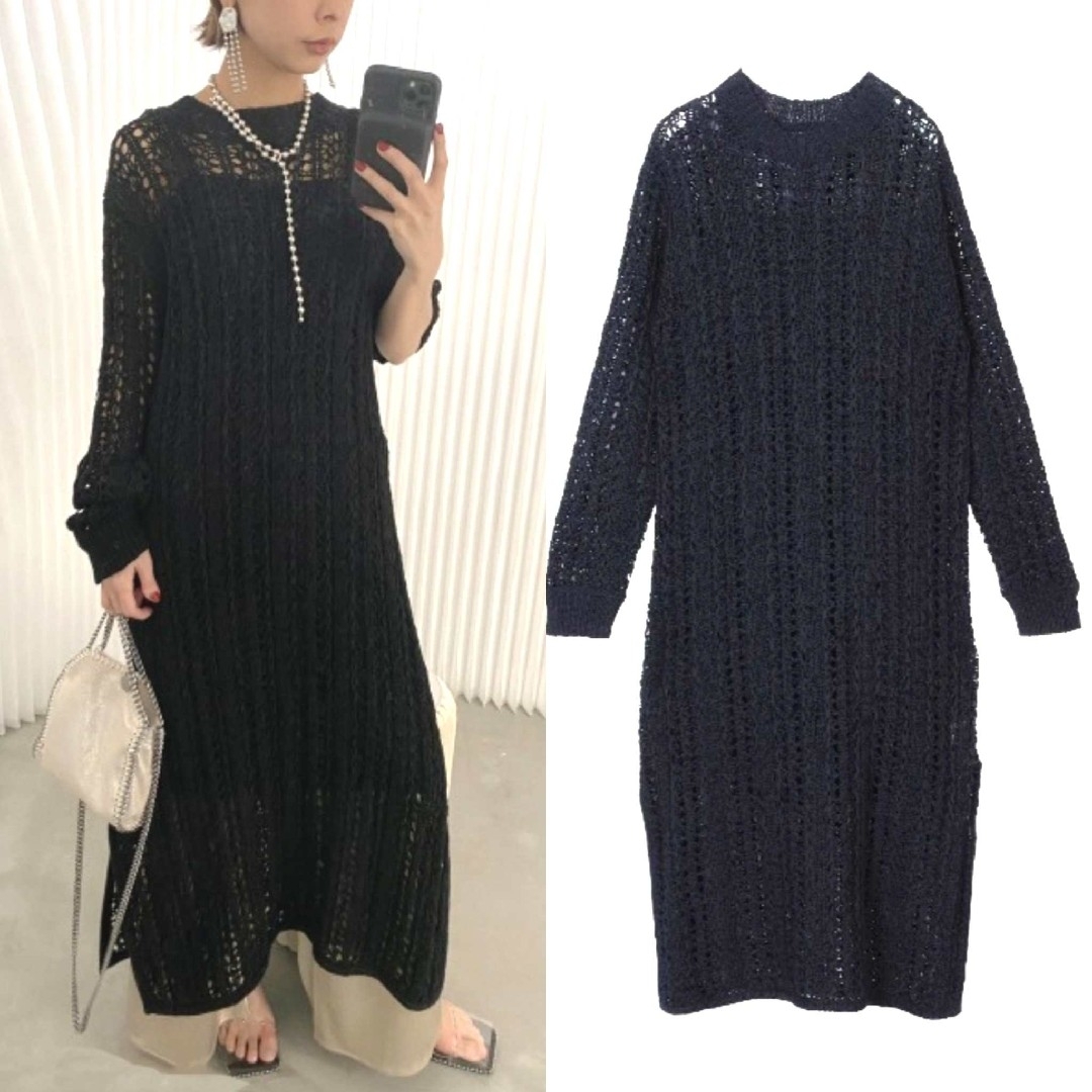 Ameri VINTAGE - Ameri【未使用品】テープヤーン ニット ドレス Ameri VINTAGE - Ameri【未使用品】テープヤーン ニット ドレス