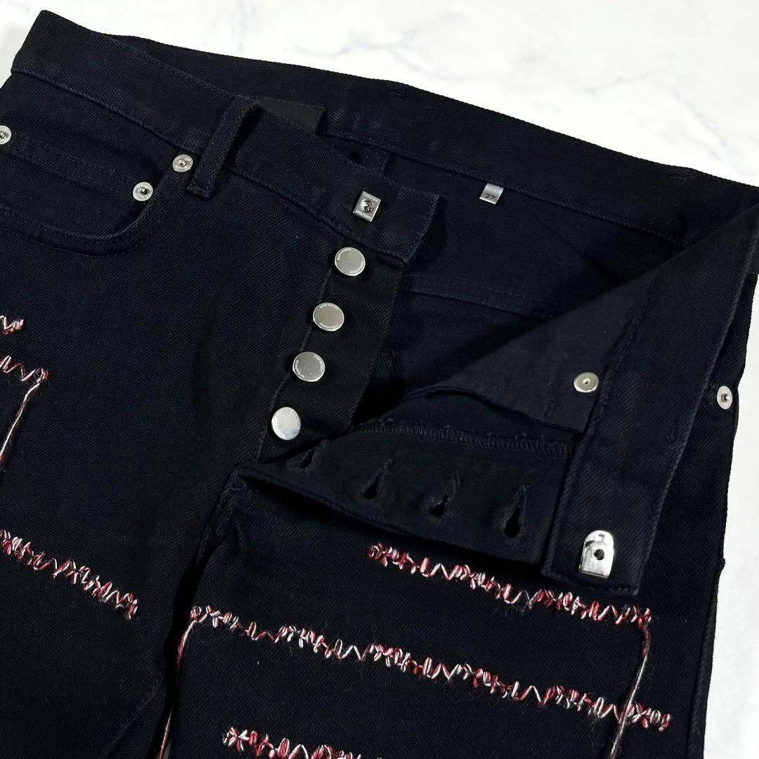 極美品】DIOR HOMME 16AW CDロゴ 刺繍加工ブラックデニムパンツ 極美品】DIOR HOMME 16AW CDロゴ 刺繍加工ブラックデニムパンツ