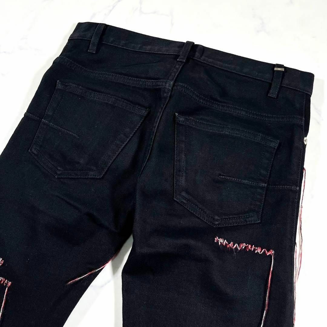 極美品】DIOR HOMME 16AW CDロゴ 刺繍加工ブラックデニムパンツ 極美品】DIOR HOMME 16AW CDロゴ 刺繍加工ブラックデニムパンツ