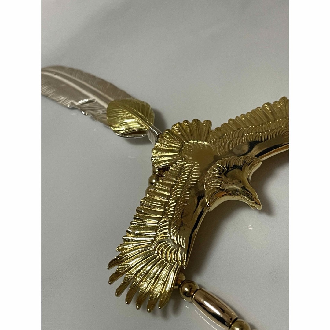 美品】goro's ゴローズ 全金大イーグル 上金フェザー 革紐金 美品】goro's ゴローズ 全金大イーグル 上金フェザー 革紐金