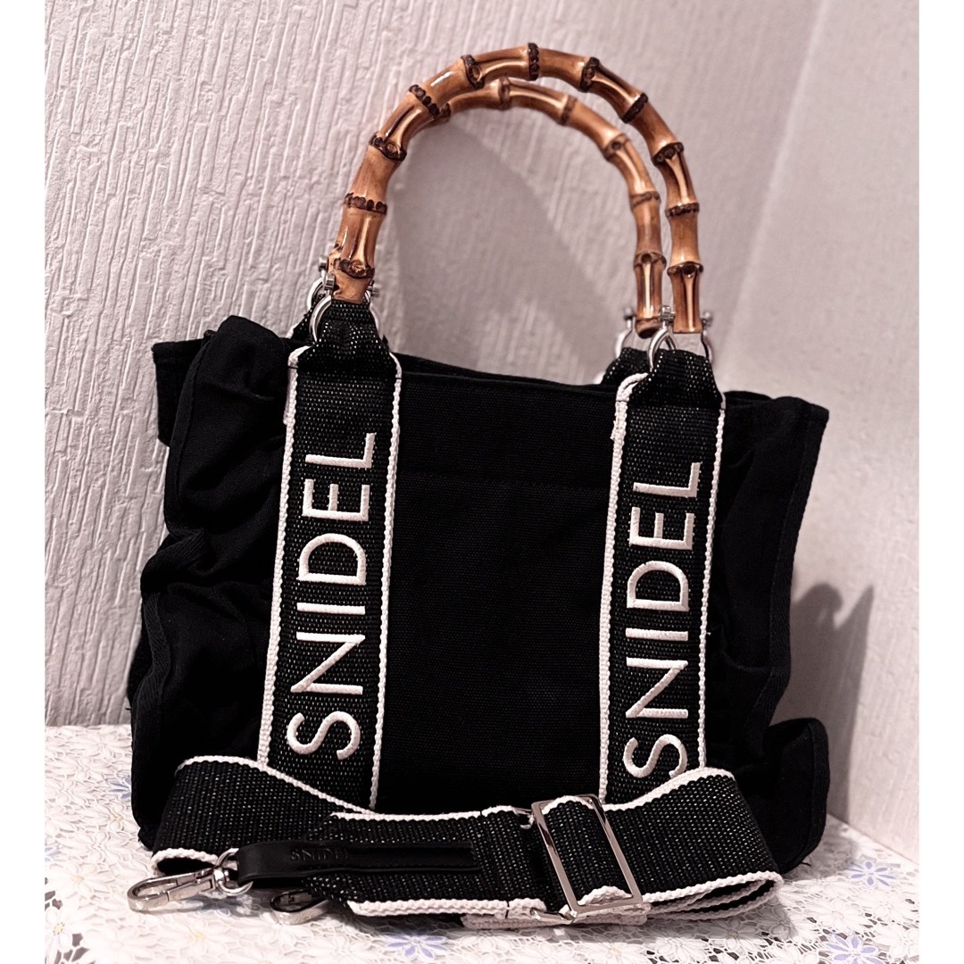 SNIDEL - 美品 大人気完売品 スナイデル フリルロゴバンブー SNIDEL - 美品 大人気完売品 スナイデル フリルロゴバンブー
