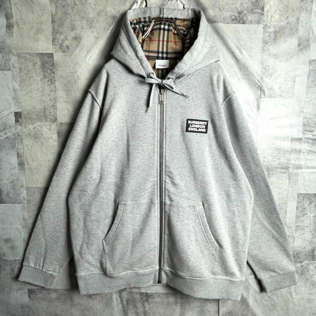 希少 美品 現行 バーバリー ノバチェック 総裏地 ジップパーカー 2XL 希少 美品 現行 バーバリー ノバチェック 総裏地 ジップパーカー 2XL
