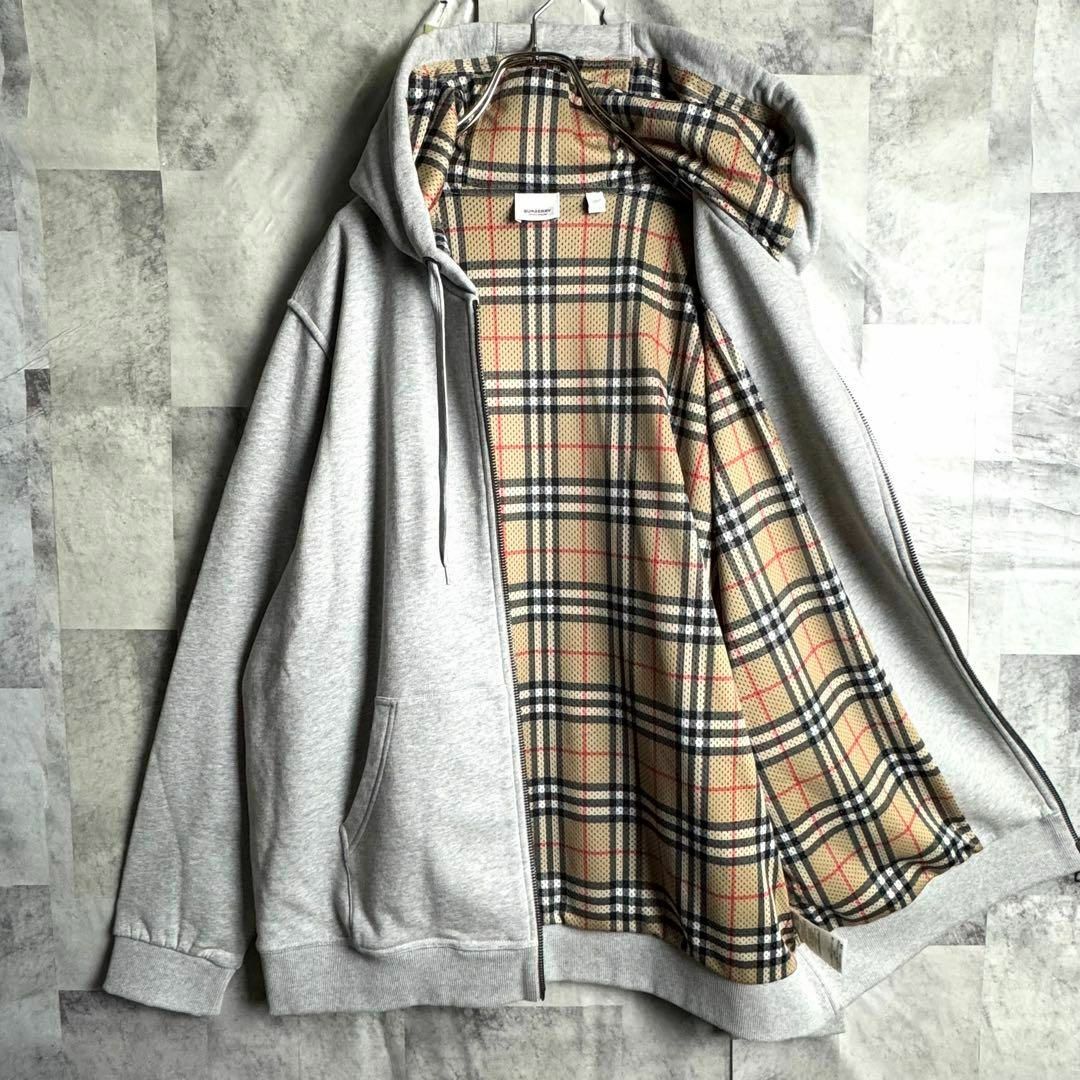 希少 美品 現行 バーバリー ノバチェック 総裏地 ジップパーカー 2XL 希少 美品 現行 バーバリー ノバチェック 総裏地 ジップパーカー 2XL