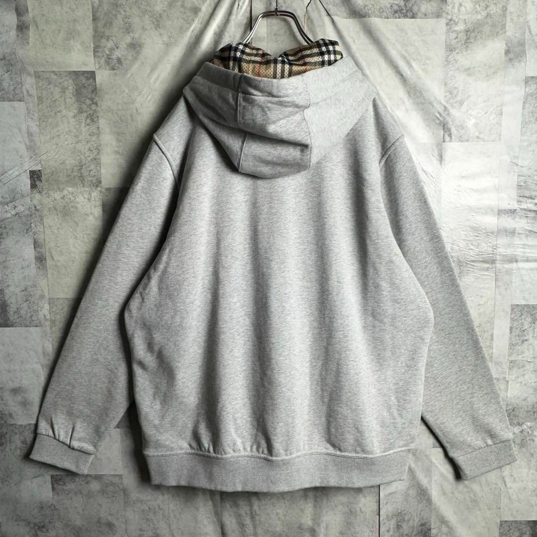希少 美品 現行 バーバリー ノバチェック 総裏地 ジップパーカー 2XL 希少 美品 現行 バーバリー ノバチェック 総裏地 ジップパーカー 2XL